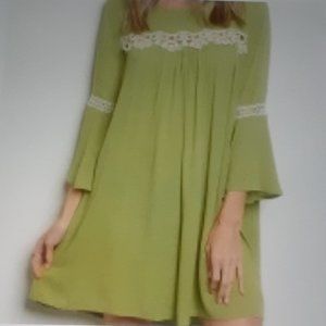NWOT Hayden Lime Dress w/Crochet Detail